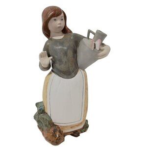 Vintage Davila Girl Carrying Water Large Ceramic Figurine Made In Spain Rare